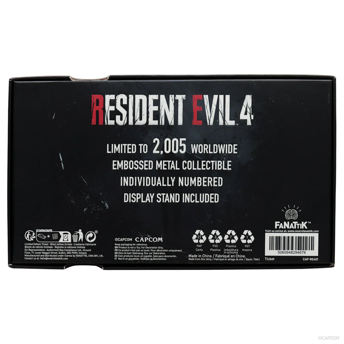 resident evil 4 metal exclusive upgrade ticket fanattik