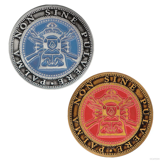 resident evil 4 set of two metal shooting gallery tokens fanattik