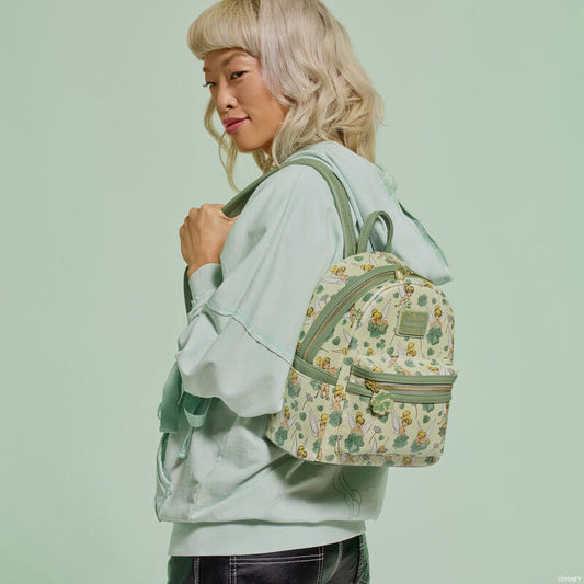 peter pan tinker bell clover all over print mini backpack loungefly