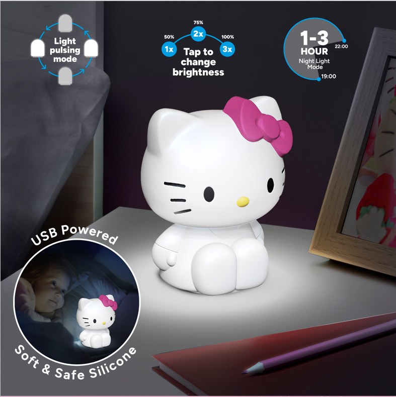 lampe en silicone rechargeable hello kitty paladone