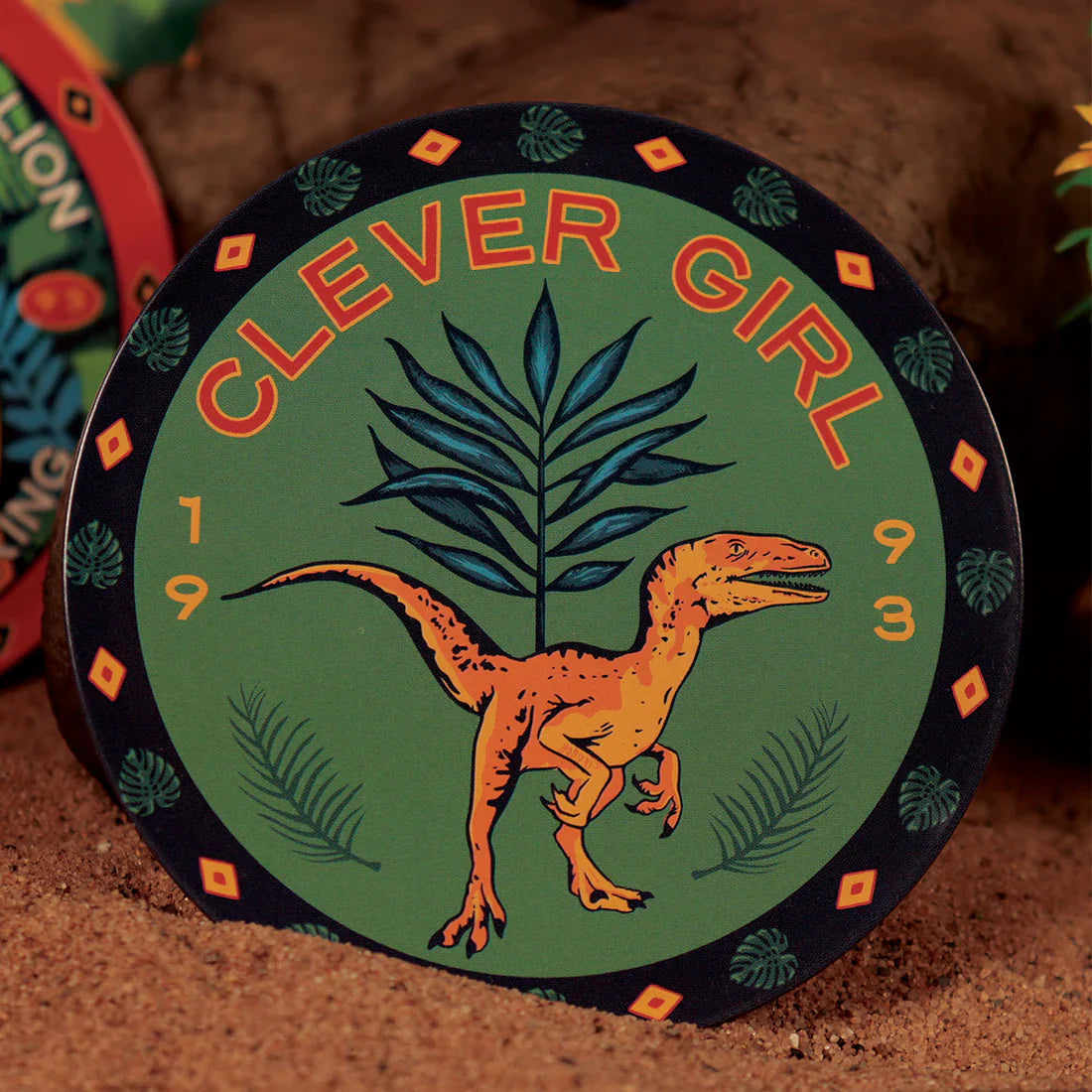jurassic park set of 4 printed metal drinks coasters fanattik