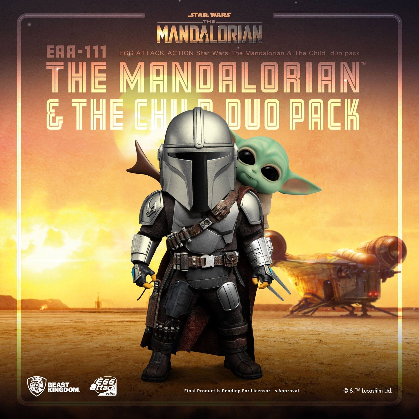 Star Wars: The Mandalorian Egg Attack Action The Mandalorian & The Child Grogu Beast Kingdom Toys Funko