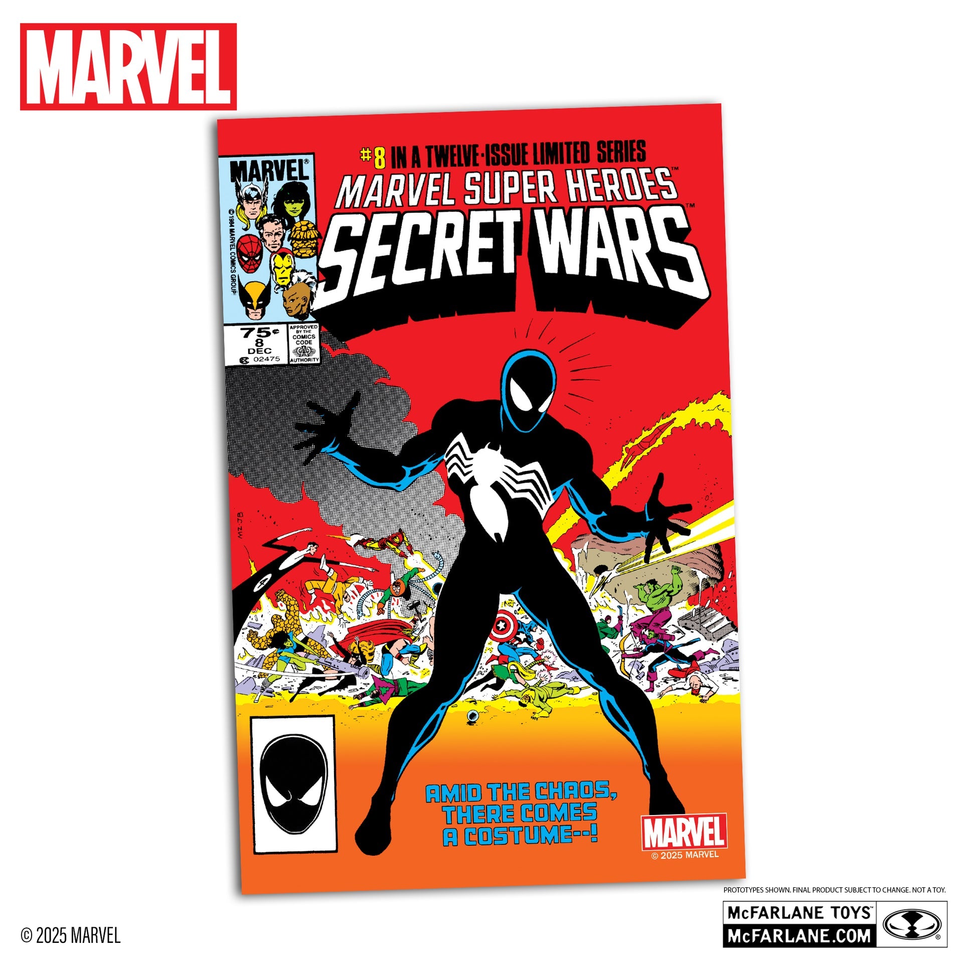 spider man 1 6th scale collectible with scene comic marvel super heroes secret wars 8 mcfarlane toys