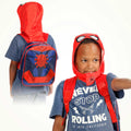 Sac à dos rouge pour enfants Marvel Spiderman avec capuche costume intégrée