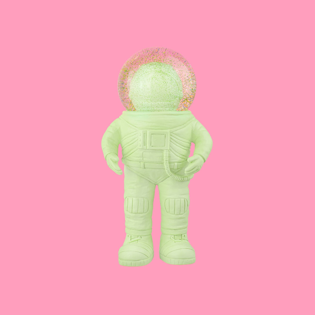 boule a neige astronaute vert