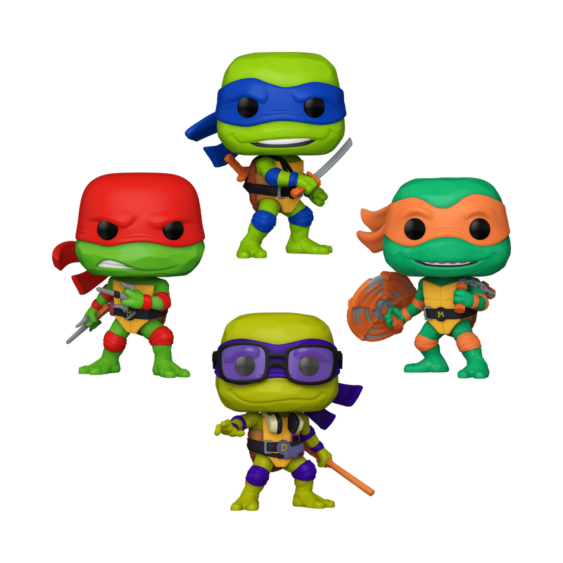 pop teenage mutant ninja turtles mutant mayhem glow 4 pack