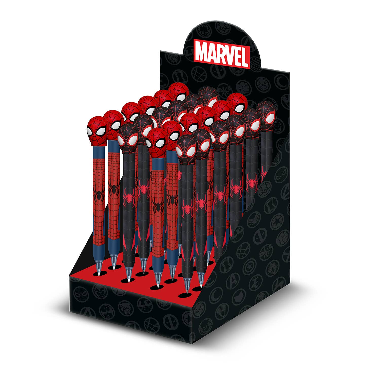 Marvel Spiderman Peter-Présentoir 24 Unités Crayon Éternel
