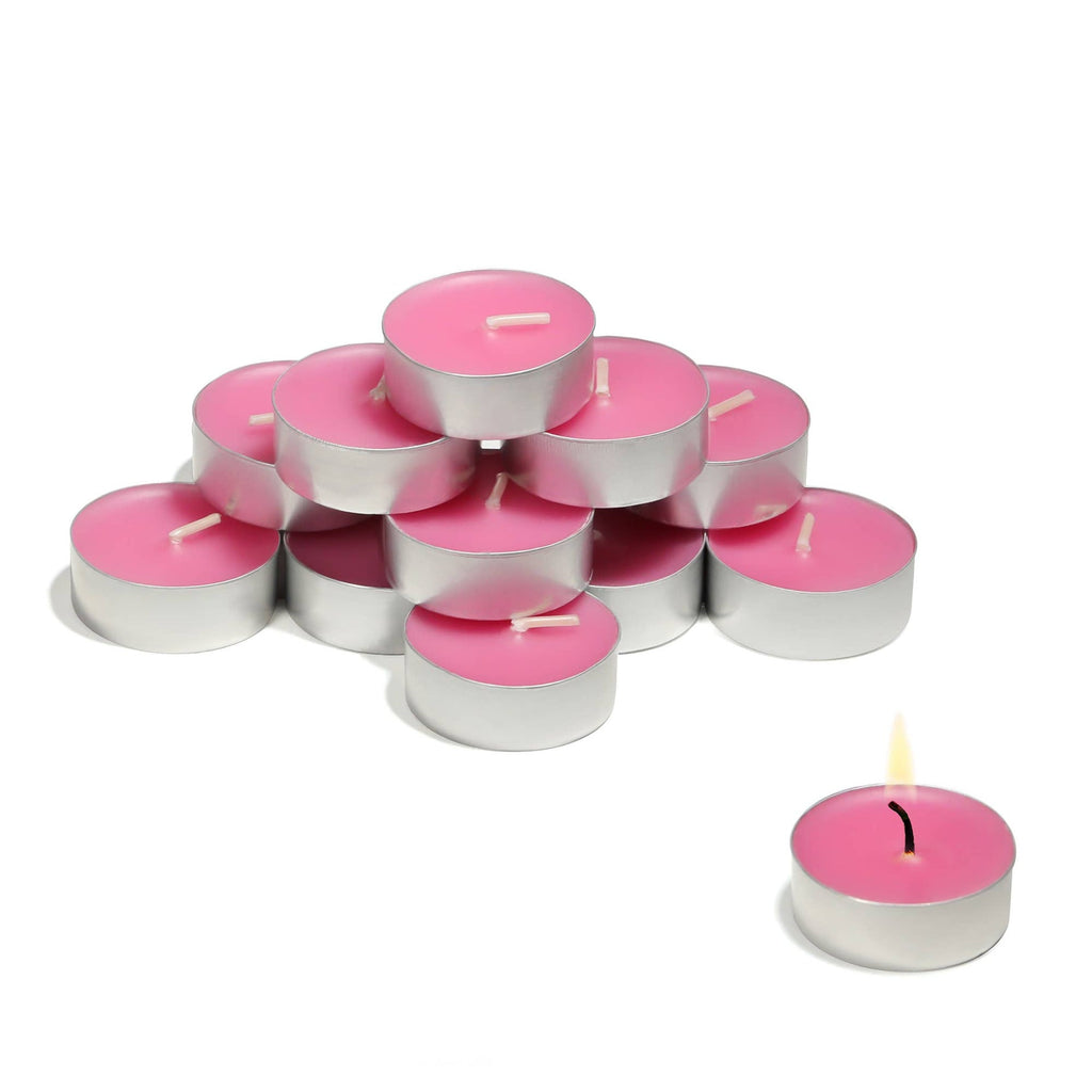 Bougies chauffe-plat roses Hello Kitty, paquet de 50, parfum Ville de rêve