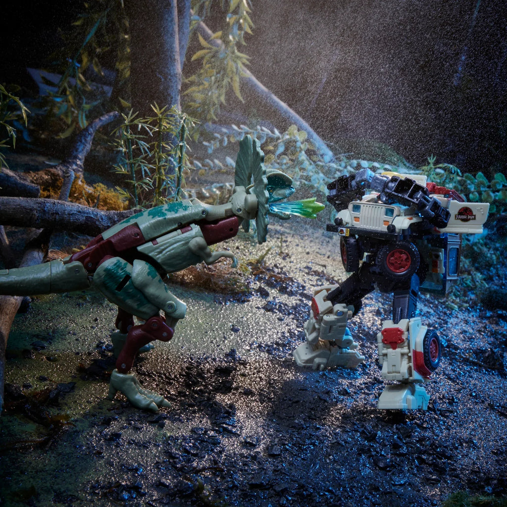 Transformers Collaborative Jurassic Park x Transformers Dilophocon et Autobot JP12
