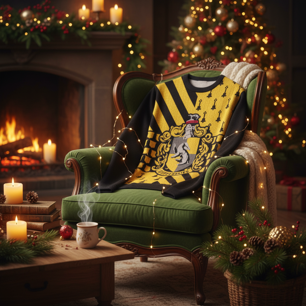 Pull de Noël Harry Potter - Hufflepuff