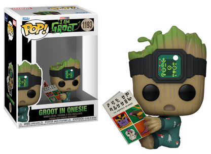 pop groot in onesie with book 1193
