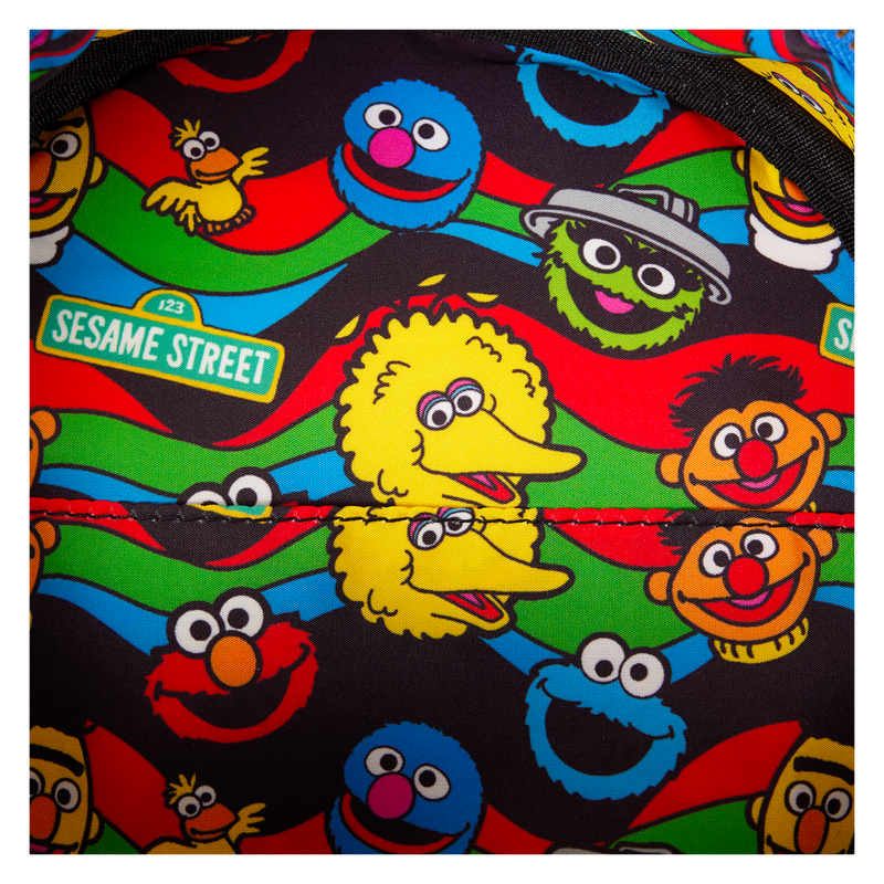 sesame street cookie monster plush cosplay mini backpack with coin bag