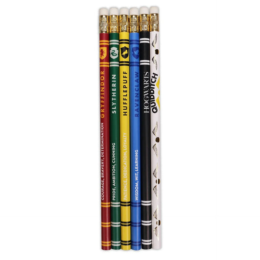 Set de 6 Crayons Gris Harry Potter - Maisons