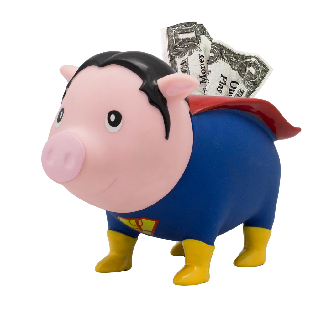Tirelire cochon super-héros Lilalu – vue produit