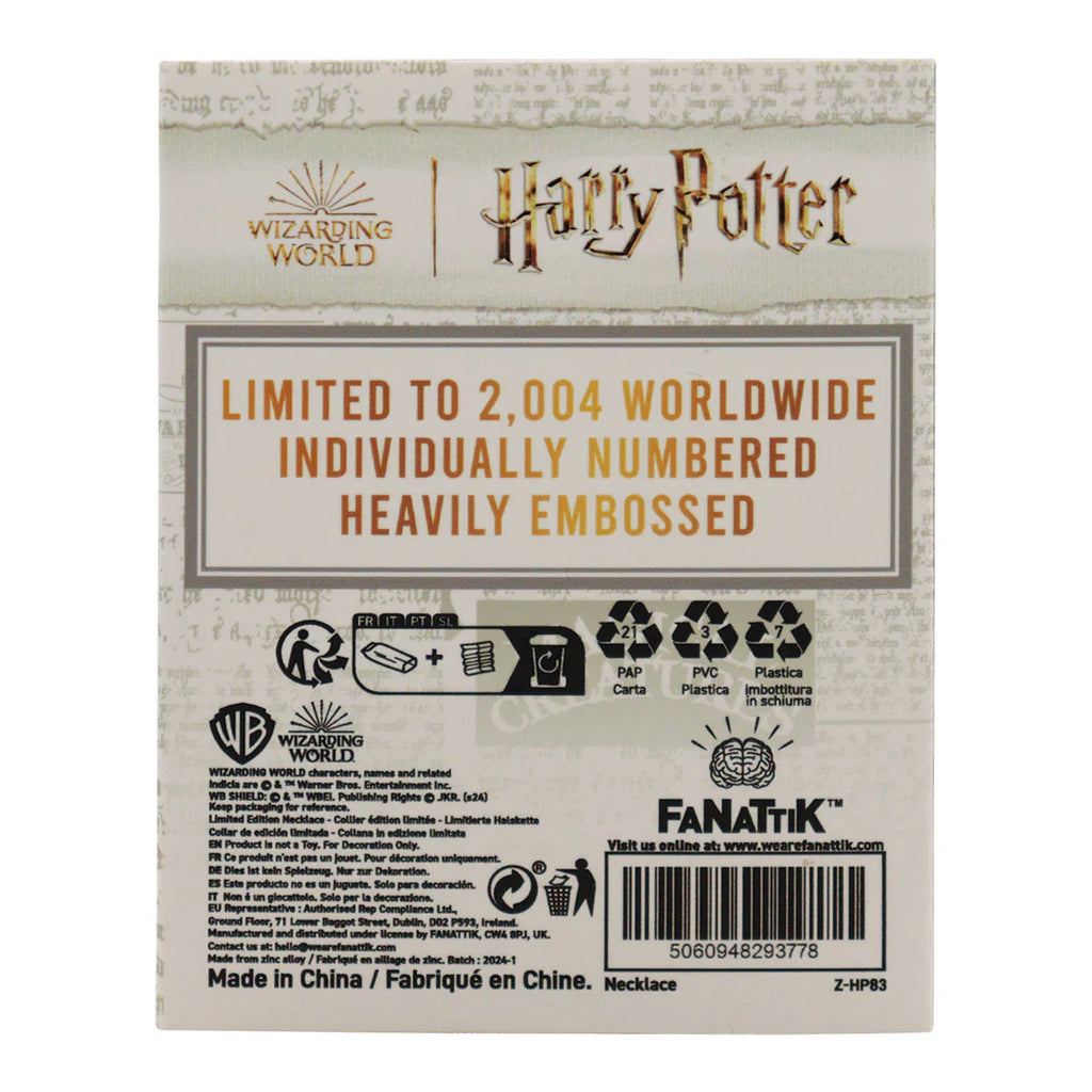 harry potter limited edition azkaban prison necklace fanattik