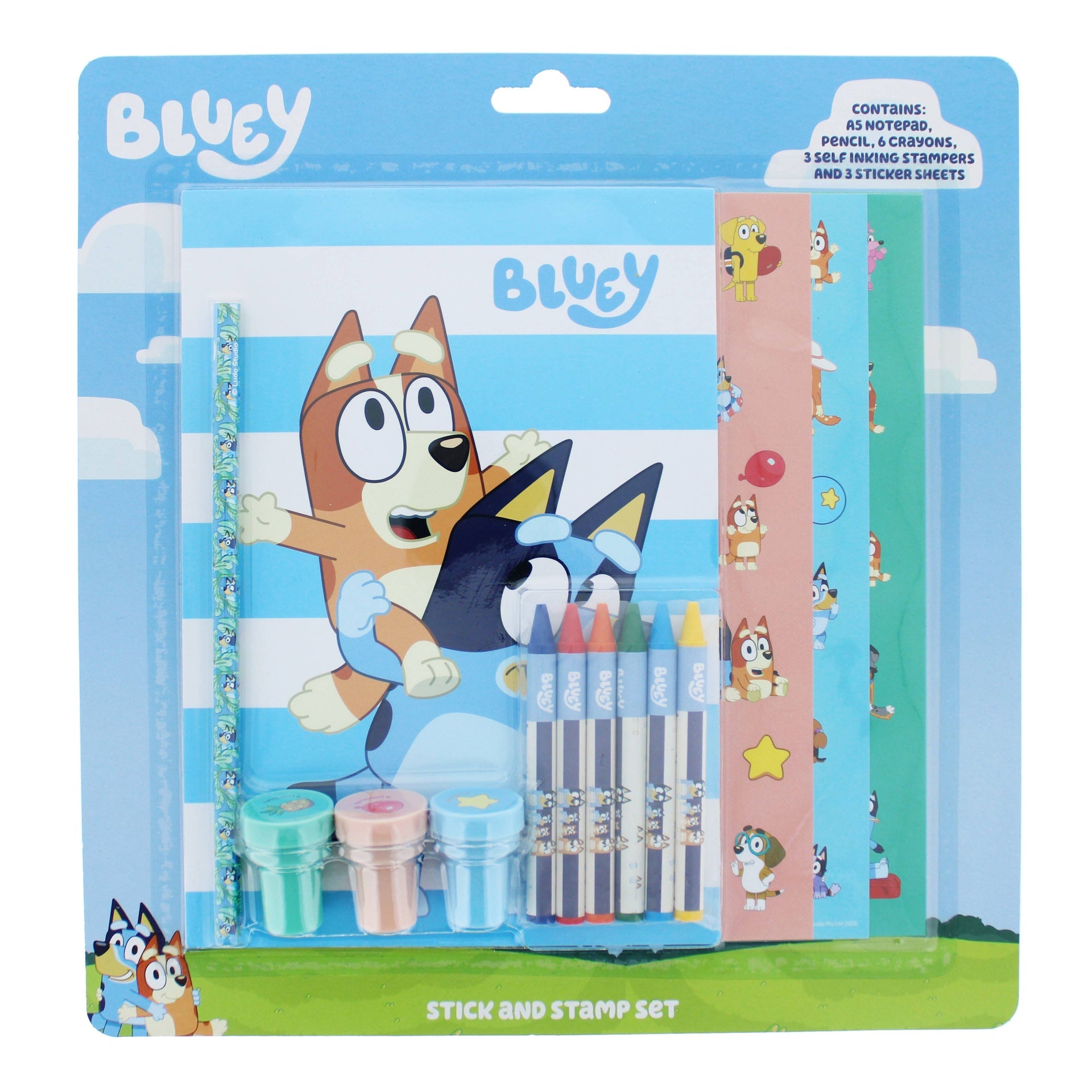 Ensemble – Bluey de coloriage, autocollants et tampons | Blueprint Collections – vue 1