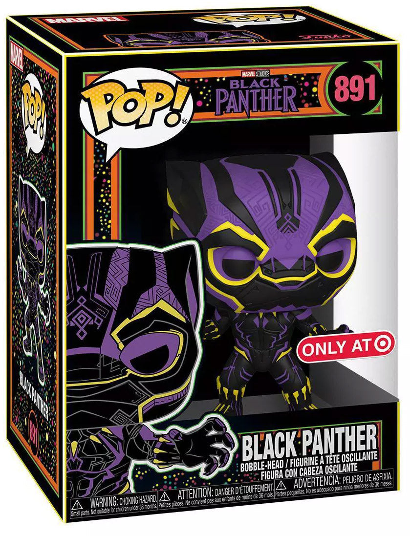 marvel pop n 891 black panther black light