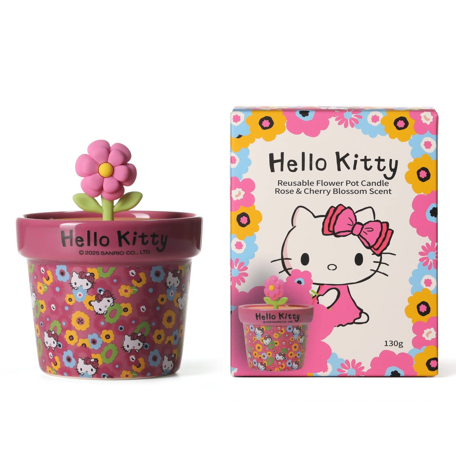 Bougie à thème printanier au parfum de rose et de fleur de cerisier