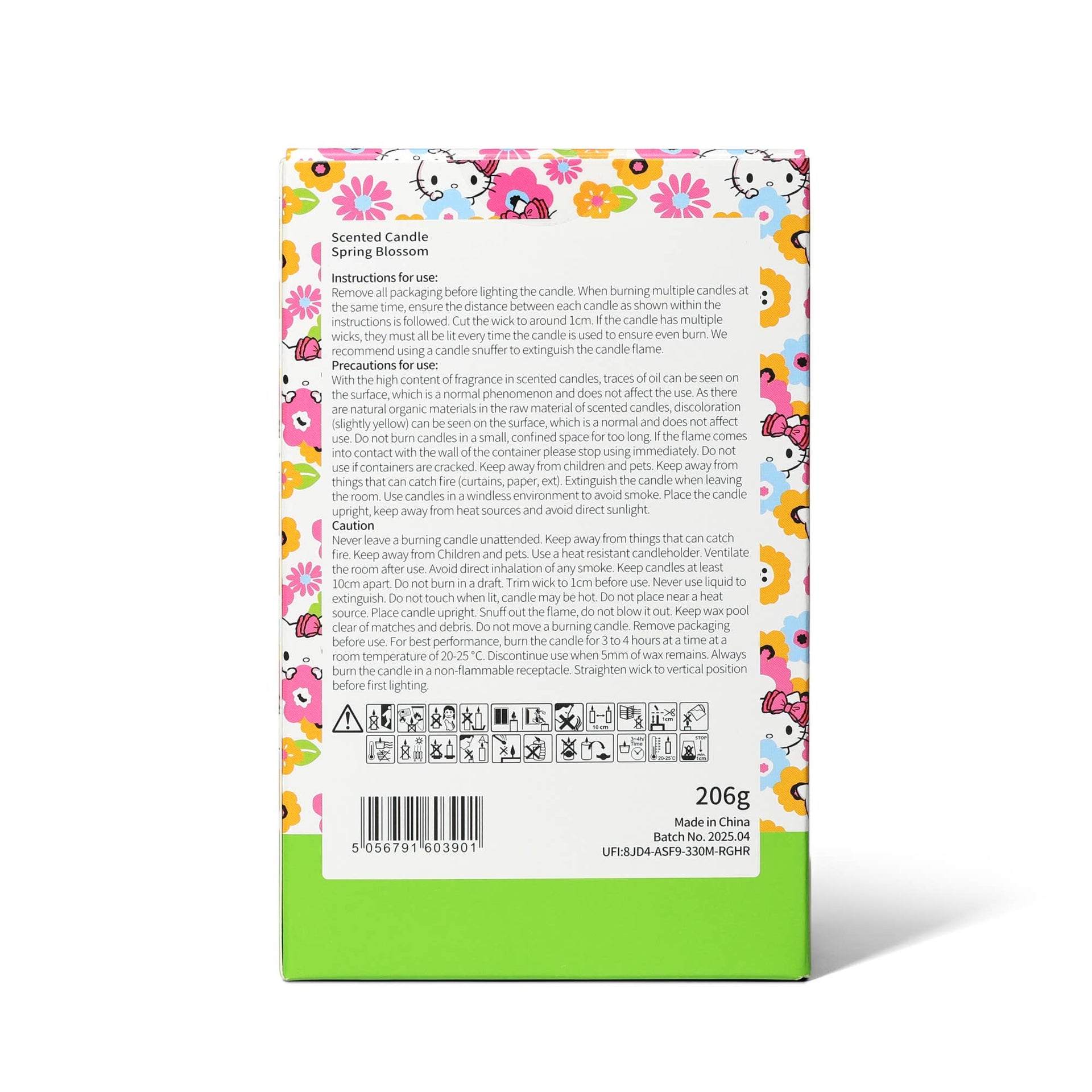 Bougie parfumée Hello Kitty Seasons, Fleur de Printemps, Couvercle 3D