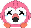 Sad Flamingo Stickie (6in)