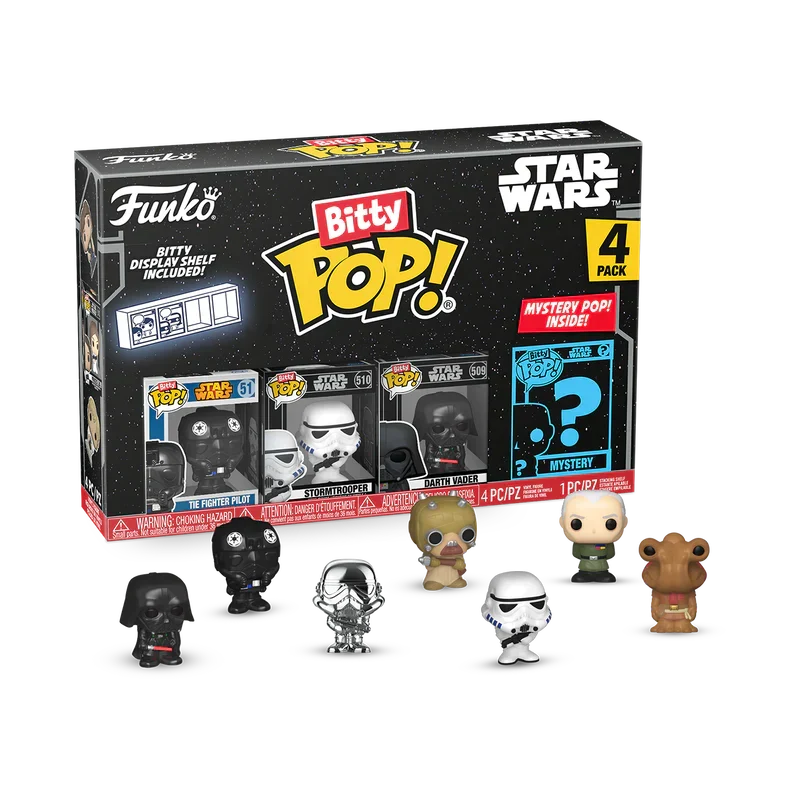 star wars bitty pop 4 pack 2 5cm dark vador