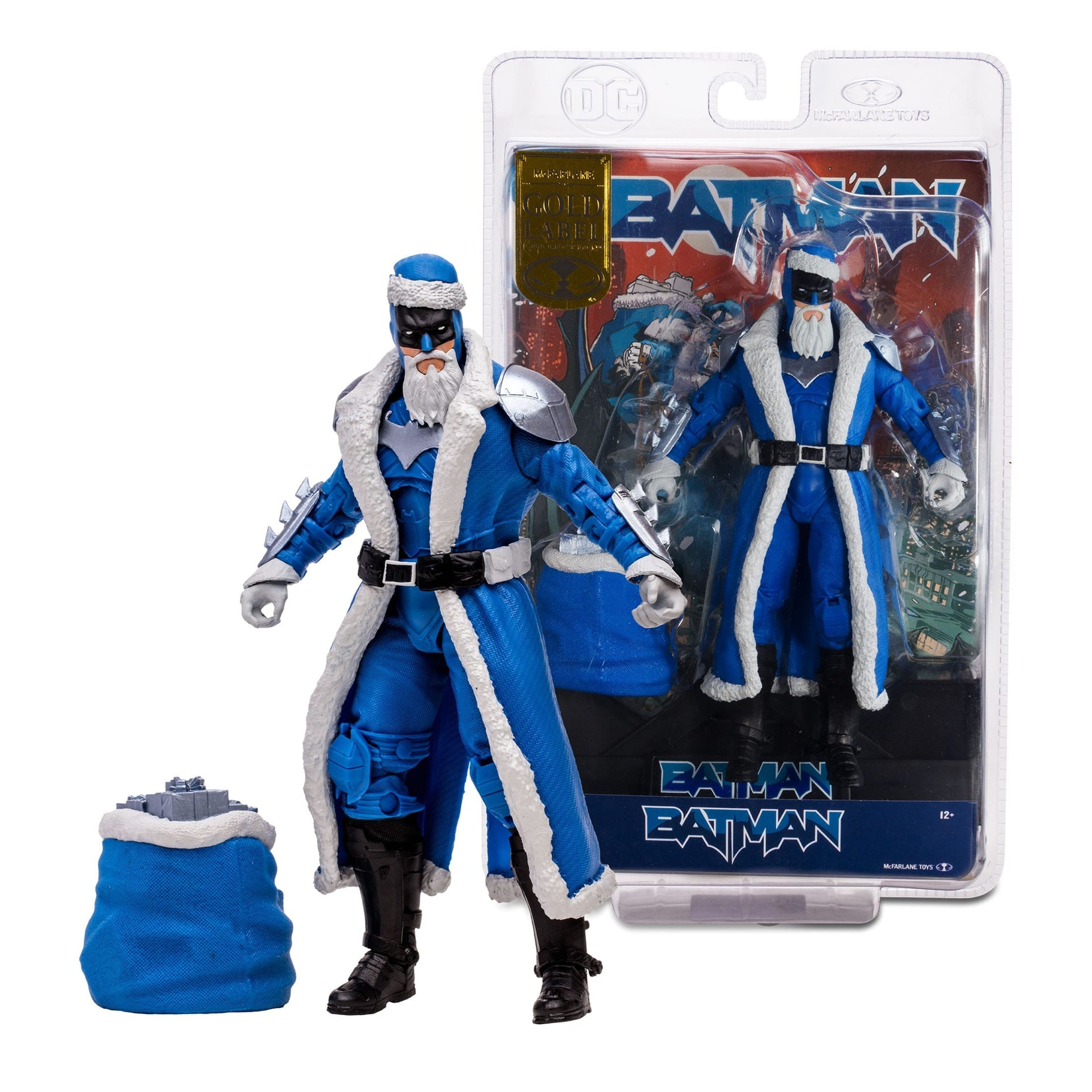 batman santa blue gold label mcfarlane toys