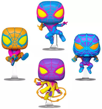 Funko Pop! Miles Morales 4-Pack (Black Light) (SE) – Spider‑Man