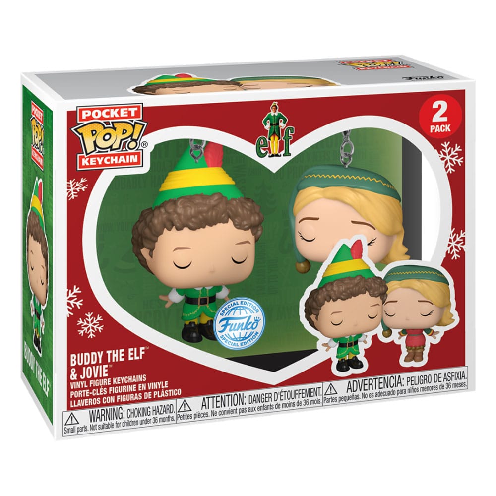 Funko Pack de 2 Porte-Clés : Buddy the elf & Jovie