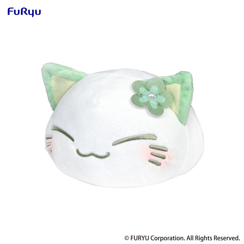nemuneko-cat-peluche-green-18-cm